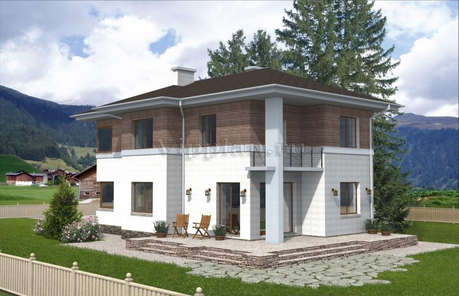 Проект двухэтажного дома с гаражом