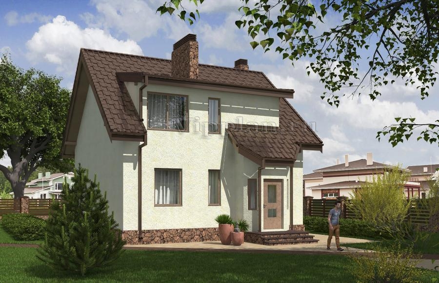 Проект одноэтажного дома с террасой и мансардой