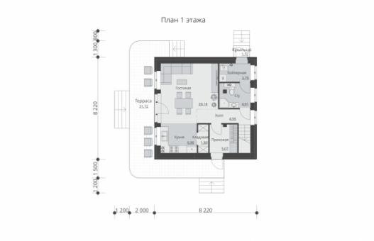 Одноэтажный жилой дом с мансардой