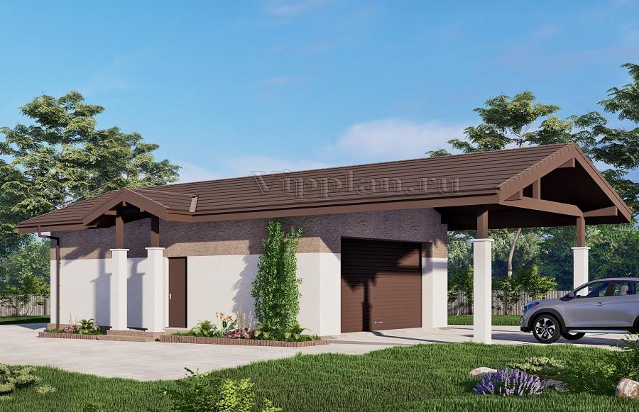 Гараж с навесом